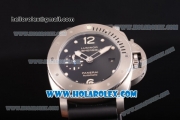 Panerai Luminor Submersible Asia Automatic Steel Case with Black Dial Rubber Strap and Dot Markers