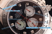 Rolex Daytona Swiss Valjoux 7750-SHG Automatic Steel Case/Strap with Black Dial and Diamond Markers