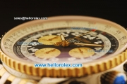 Breitling Navitimer Swiss Valjoux 7750 Automatic Steel Case with Black Dial and Gold Bezel-Two Tone Strap