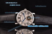 Cartier Rotonde De Tourbillon ST22 Automatic Steel Case with White Dial and Black Leather Strap Cartier Rotonde De Tourbillon ST22 Automatic Steel Case with White Dial and Black Leather Strap