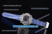 Hublot Masterpiece MP 08 Antikythera Sunmoon Asia 2813 Automatic Steel Case Skeleton Dial Blue Leather Strap and Stick Markers