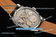 IWC Portuguese Tourbillon Schaffhausen Asia 6497 Manual Winding Steel Case with Black Dial and Arabic Numeral Markers