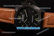 Panerai PAM 00386 Luminor Marina 1950 3 Days Asia ST25 Automatic PVD Case with Brown Leather Strap Green Markers and Black Dial