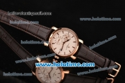 Vacheron Constantin Malte Asia Automatic Rose Gold Case with Brown Leather Strap and White Dial