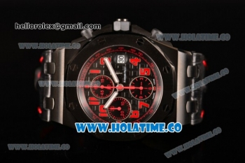 Audemars Piguet Royal Oak Offshore "Las Vegas Strip" Chrono Swiss Valjoux 7750 Automatic DLC Case with Black Dial and Red Arabic Numeral Markers (JF)