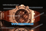 Audemars Piguet Royal Oak Chrono Rose Gold Case With Brown Dial 7750 Automatic Brown Leather 26331OR.OO.D821CR.01