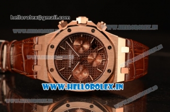 Audemars Piguet Royal Oak Chrono Rose Gold Case With Brown Dial 7750 Automatic Brown Leather 26331OR.OO.D821CR.01