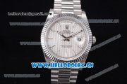 Rolex Day-Date II Swiss ETA 2836 Automatic Stainless Steel Case/Bracelet with Silver Dial and Stick Markers (BP)