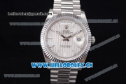 Rolex Day-Date II Swiss ETA 2836 Automatic Stainless Steel Case/Bracelet with Silver Dial and Stick Markers (BP)