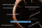 Omega De Ville Tresor Master Co-Axial Clone 8800 Automatic Rose Gold Case with Black Dial and Black Leather Strap - (YF)