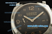 Panerai Luminor Marina 1950 3 Days PAM 00359 Swiss Valjoux 7750-CHG-ORG Automatic Steel Case with Black Leather Strap Black Dial and Numeral Markers 1:1 Original