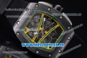 Richard Mille RM 038 Miyota 9015 Automatic PVD Case with Skeleton Dial Dot Markers and Black Rubber Strap