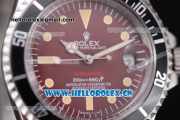 Rolex Tropical Red Submariner Vintage Asia 2813 Automatic Stainless Steel Case/Bracelet Red Dial PVD Bezel and Dot Markers