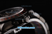 Rolex Daytona Swiss Valjoux 7750 Automatic Movement PVD Case with Black Dial-White Markers and PVD Strap