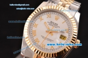 Rolex Datejust Automatic Movement Two Tone Case with Sliver Dial and Roman Marking