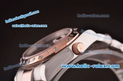 Rolex Datejust Swiss ETA 2836 Automatic Two Tone Case/Strap with Diamond Bezel and Brown Dial