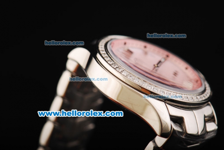 Tag Heuer Link 200 Meters Swiss Quartz Movement Full Steel with Pink Dial and Diamond Bezel-Lady Model - Click Image to Close