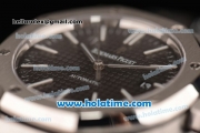 Audemars Piguet Royal Oak Swiss ETA 2824 Automatic Full Steel with Sitck Markers and Black Dial - 1:1 Original Best Version