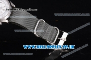 Rolex Pre-Daytona Chrono Miyota OS20 Quartz Steel Case with White Dial Stick Markers and Grey Nylon Strap