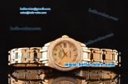 Rolex Datejust Lady Pearlmaster 2813 Automatic Gold Case with Diamond Markers and Diamond Bezel ETA Coating