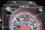 Hublot Masterpiece MP 08 Antikythera Sunmoon Asia 2813 Automatic PVD Case Skeleton Dial Red Leather Strap and White Markers