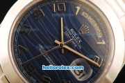 Rolex Day-Date II Rolex 3156 Automatic Movement Full Steel with Blue Dial and Arabic Numerals