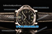 Panerai Luminor Marina Automatic PAM 104 Swiss Valjoux 7750 Automatic Steel Case with Black Dial and Green Arabic Numeral/Stick Markers (H)