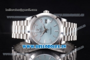 Rolex Day Date II Clone Rolex 3255 Automatic Stainless Steel Case/Bracelet with Blue Dial and Stick Markers (BP)