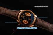 Tag Heuer Carrera Calibre 17 Swiss valjoux 7750 Automatic Movement Rose Gold Case with Black Dial - RG Markers