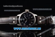 IWC Big Pilot Clone IWC 51111 Automatic Steel Case with Blue Dial White Hands and Brown Leather Strap Arabic Numeral Markers