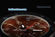 Hublot Big Bang King Chronograph Miyota Quartz Movement Brown Dial with PVD Bezel and Black Rubber Strap