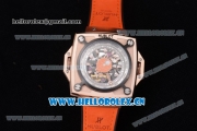 Hublot Masterpiece MP 08 Antikythera Sunmoon Asia 2813 Automatic Rose Gold Case Skeleton Dial and Orange Leather Strap