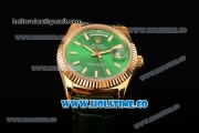 Rolex Day-Date Asia 2813/Swiss ETA 2836/Clone Rolex 3135 Automatic Yellow Gold Case with Stick Markers and Green Dial (BP)