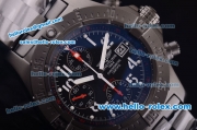 Breitling Avenger Swiss Valjoux 7750 Automatic PVD Case/Strap with Black Dial and White Numeral Markers