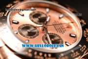 Rolex Daytona Clone Rolex 4130 Automatic Chrono Rose Gold Case Brown Dial Dots Markers With Rose Gold Bezel Black Rubber Strap(AR)