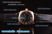 Panerai Radiomir Base PAM00231 Automatic Rose Gold Case with Black Dial and Black Leather Strap