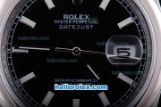 Rolex Datejust Automatic with Black Dial-White Marking and White Bezel