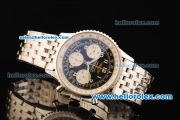 Breitling Navitimer Swiss Valjoux 7750 Automatic Movement Full Steel with Black Dial-White Number Markers