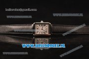 Cartier Tank Solo Swiss Quartz Movement Steel Case with White Dial and Black Leather Strap - 1:1 Origianl (ZF)