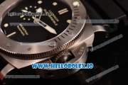 Panerai Submersible PAM 305 Clone P.9000 Automatic Titanium Case with Black Dial and Black Rubber Strap - 1:1 Original (JF)