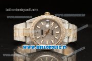 Rolex Day Date II YG Two Tone Case With All Diamond Roman ETA 2836 Auto Best Edition