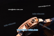 Ulysse Nardin Marine Chronograph Quartz Movement RG Case with Black Dial and Blue Bezel-Blue Rubber Strap