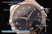 Omega Constellation Swiss ETA Quartz Steel Case with Blue Dial and Blue Rubber Strap