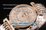 Chopard Imperiale Miyota Quartz Steel Case with Diamonds Bezel Silver Dial and Two Tone Bracelet