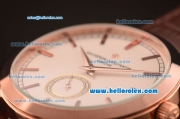 Vacheron Constantin Patrimony Automatic Rose Gold Case with White Dial and Brown Leather Strap