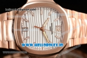 Patek Philippe Nautilus Miyota 9015 Automatic Rose Gold Case White Dial With Stick Markers Rose Gold Bracelet