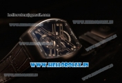 Franck Muller Vanguard Miyota Automatic Copy Tourbillon Rose Gold Case With Skeleton Dial Leather/Rubber Strap