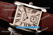 Cartier Tank MC Swiss ETA 2824 Automatic Steel Case with White Dial and Black Roman Numeral Markers