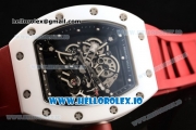 Richard Mille RM 055 Bubba Watson 9015 Automatic Ceramic Case with Black Dial Dots Markers and Rubber Strap