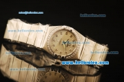 Omega Constellation Swiss Quartz Steel Case with Diamond Bezel and Silver Dial-Diamond Markers